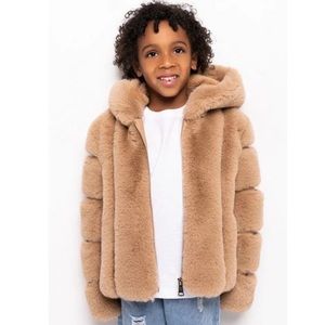 AKIRA Got It From My Mama Kids Faux Fur Hooded Jacket